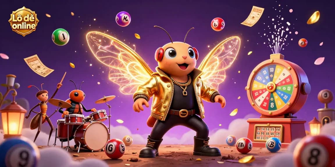 Experience thrilling gameplay in Lô đề online with vibrant illustrations featuring lottery elements.