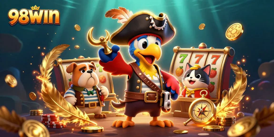 Experience thrills at 98WIN with a vibrant pirate-themed casino adventure scene.