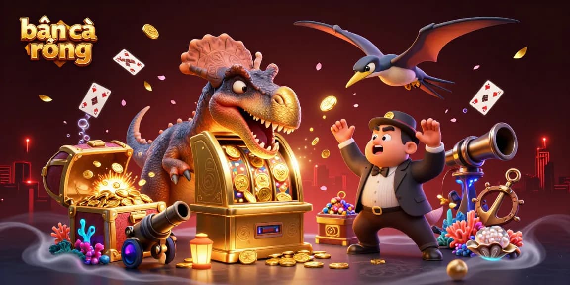 Bắn cá rồng gameplay showcasing a colorful scene with dynamic characters and vibrant casino elements.