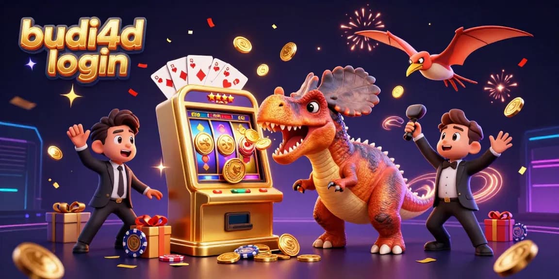 Engage in thrilling gameplay with budi4d login as a 3D pachycephalosaurus wins jackpots alongside colorful casino elements.