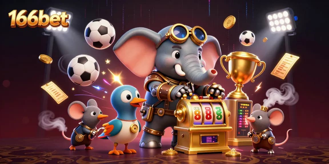Experience the excitement of 166bet with this vibrant 3D illustration showcasing dynamic gaming elements.