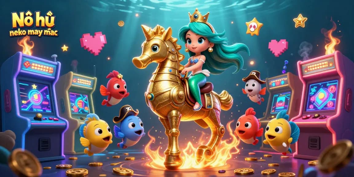 Nổ hũ neko may mắn brings thrilling gameplay and vibrant visuals with cartoon characters and gaming elements.