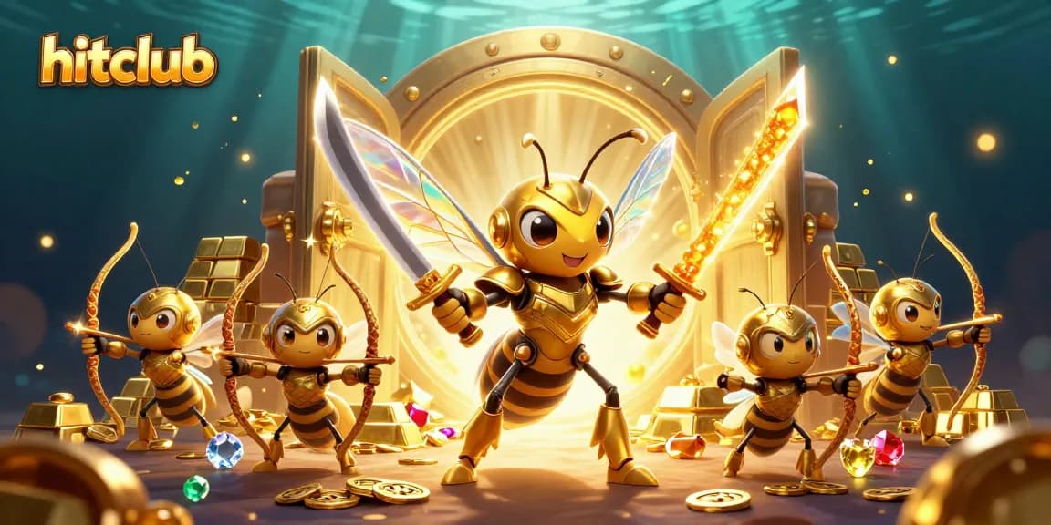 Experience thrilling wins at hitclub with vibrant treasures and gold in this dynamic casino scene.