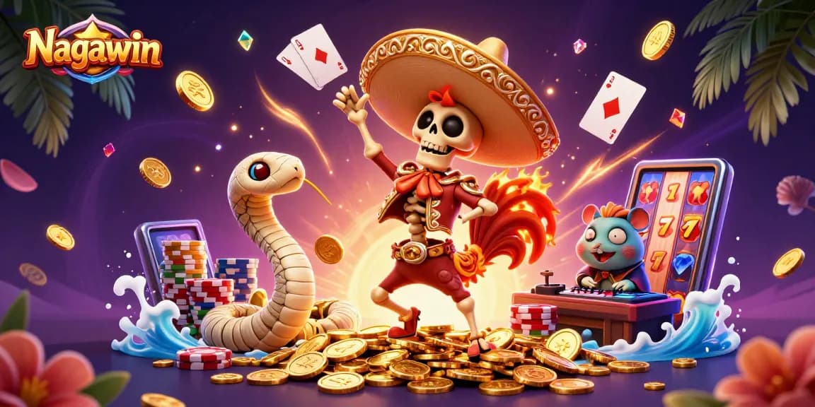 Enjoy thrilling wins at Nagawin with vibrant casino elements and charismatic characters.