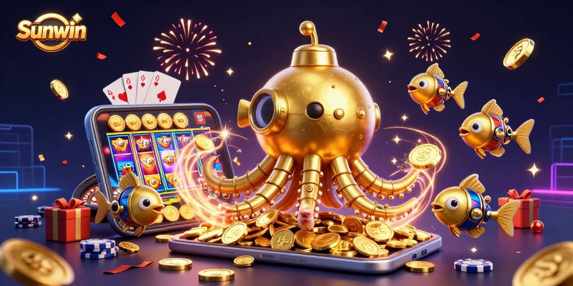 Experience thrilling wins at Sunwin with immersive slot games and vibrant casino scenes.