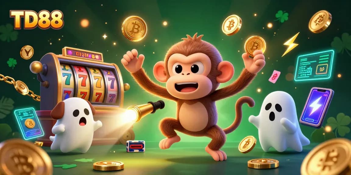 Engage with interactive TD88 casino games featuring 3D characters and vibrant design elements.