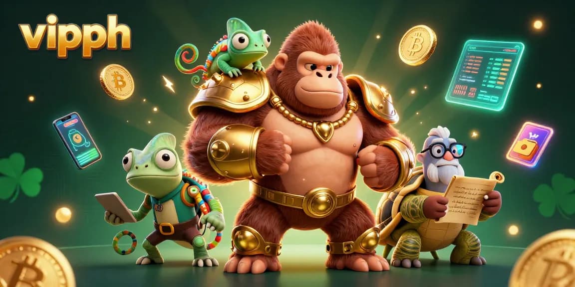 Join the thrilling world of vipph with a lively 3D cartoon scene featuring adventure and casino elements.