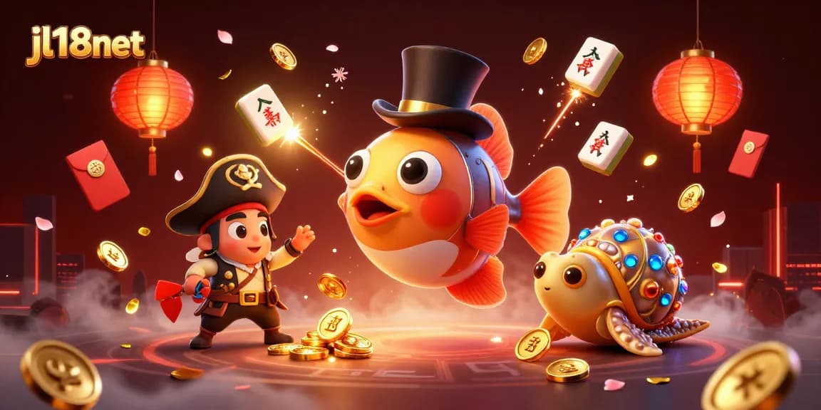 Experience winning thrills at jl18net with vibrant 3D casino characters amidst dynamic gaming elements.