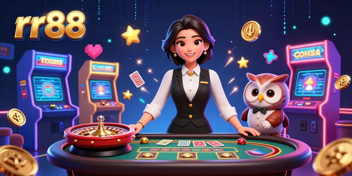 Experience the elegance of rr88 with a charming dealer dynamic at a luxury baccarat table.