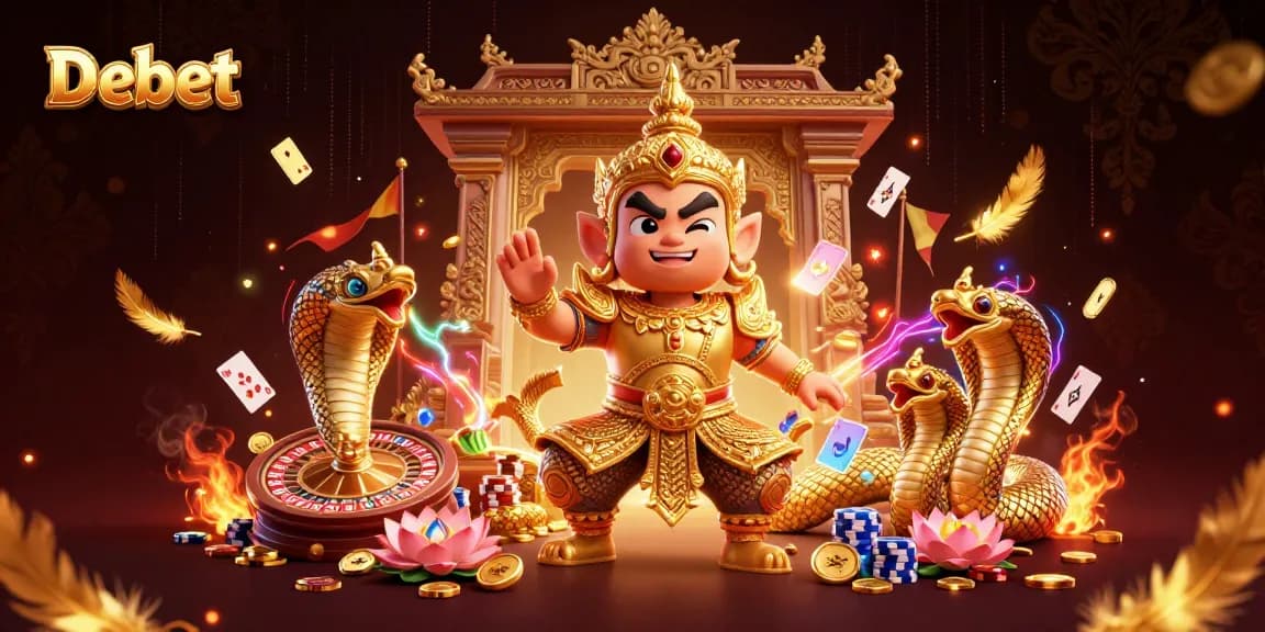 Engage in thrilling casino action with Debet's vibrant 3D guardian scene full of excitement.
