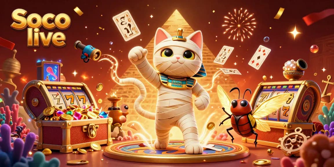 Soco live enhances your gaming experience with rich visuals of a vibrant casino scene featuring interactive elements.