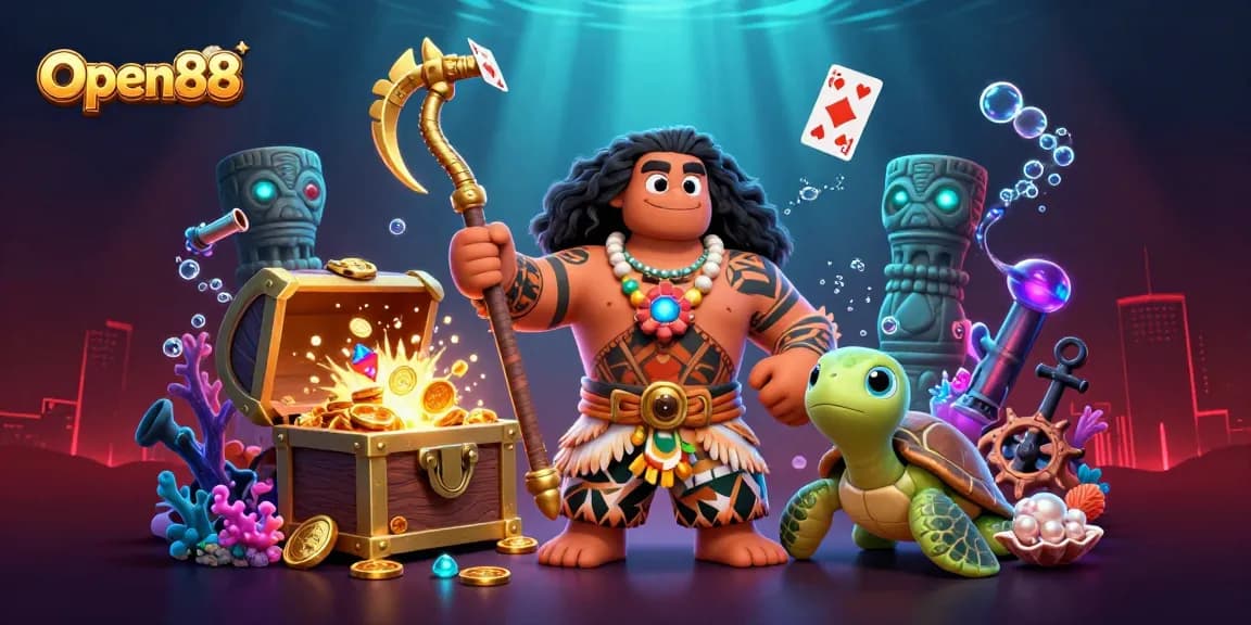 Open88 invites players to enjoy an action-packed casino adventure with vibrant characters and underwater treasures.