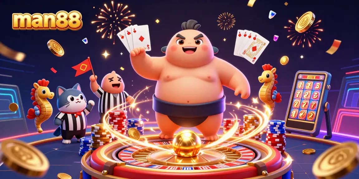 Catch thrilling casino action at man88 as playful characters bring the gaming experience to life.