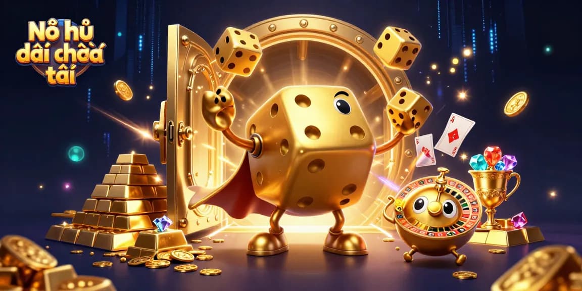 Nổ hũ đại phát tài offers an exhilarating jackpot experience with dynamic golden dice characters.