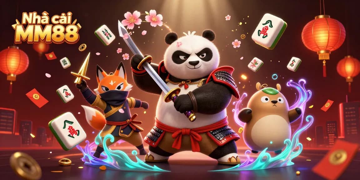 Engage in thrilling gameplay at Nhà cái MM88 with vibrant characters, dynamic elements, and casino excitement.