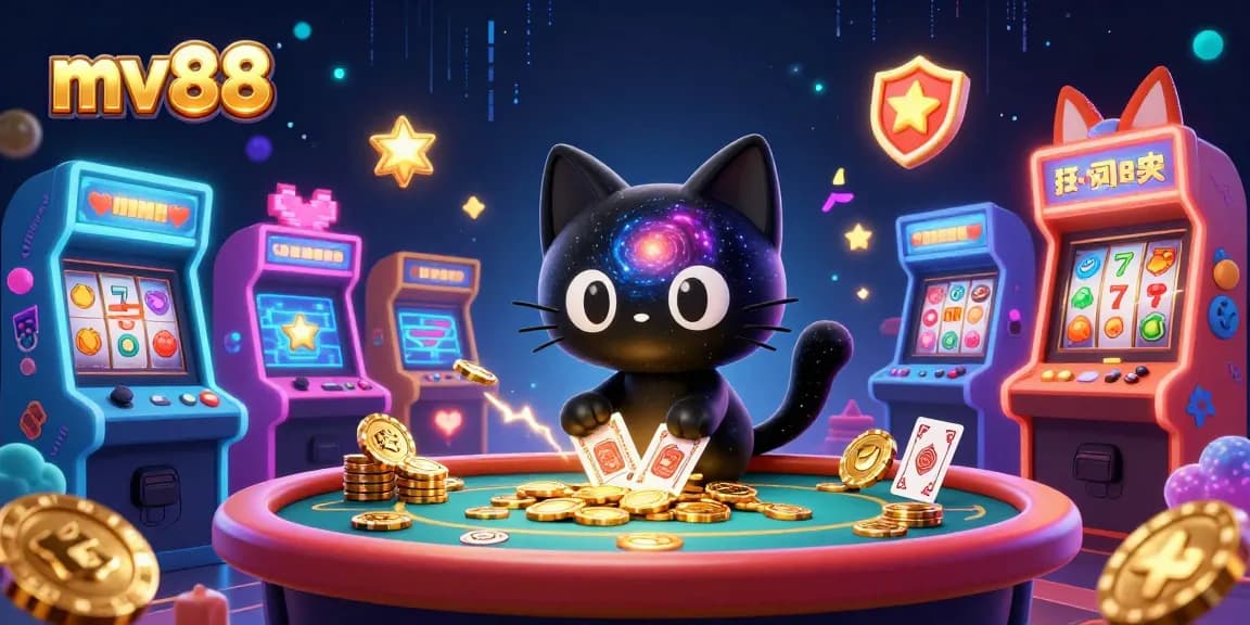 Experience thrilling gameplay at mv88, featuring a cosmic casino scene with unique characters.