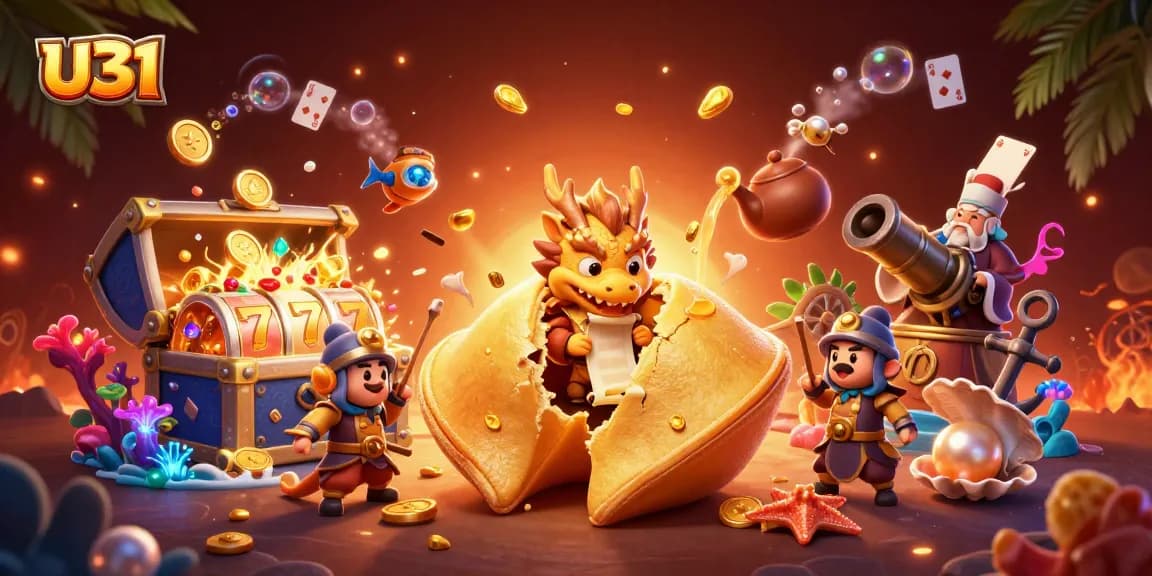 U31 empowers winning spins with dynamic slots and treasures in a vibrant casino scene.