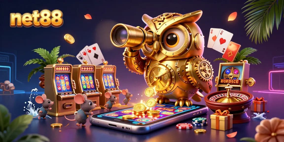 Engage in thrilling casino action with net88's colorful slot games featuring dynamic elements.