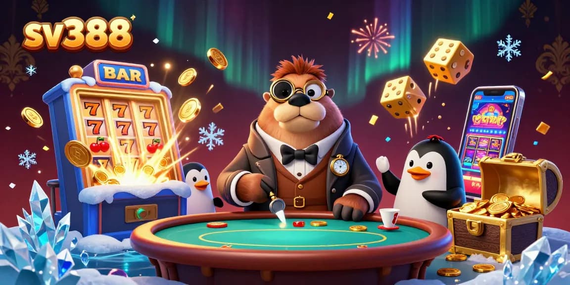 Experience the excitement of sv388 with an underwater poker game featuring a walrus, penguin dealer, and bluffing pufferfish.