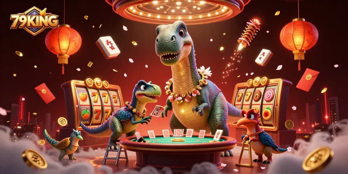 Experience the exciting gameplay of 79KING with a vibrant casino scene featuring colorful slot elements.