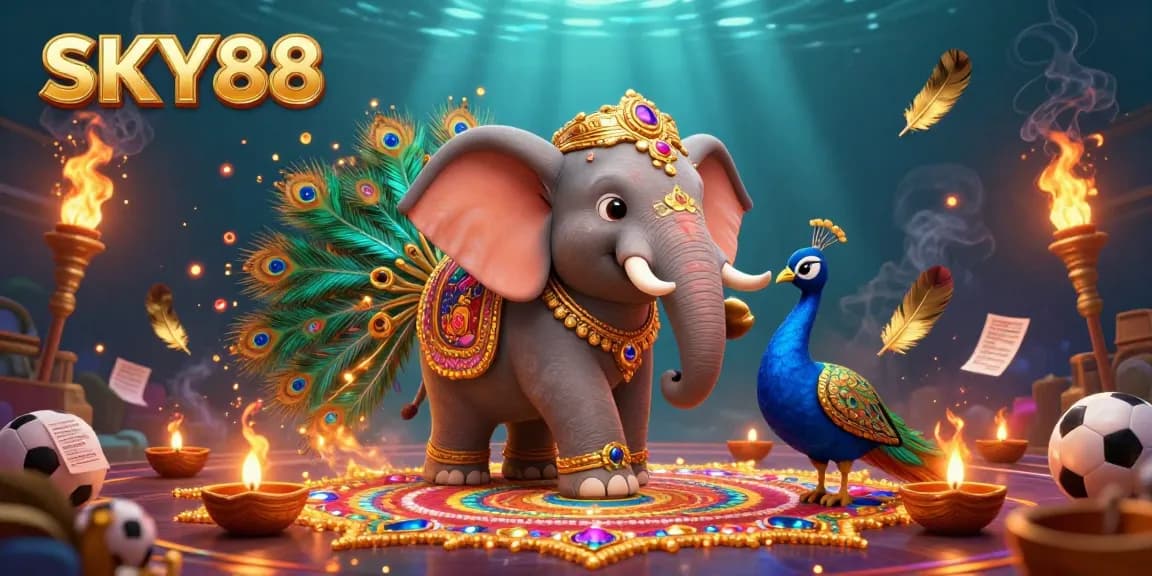 Experience thrilling betting action at SKY88 with vibrant casino elements and festive designs.