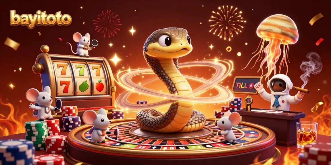 Experience thrilling gameplay at bayitoto with a vibrant cosmic casino scene featuring unique characters and dynamic game elements.