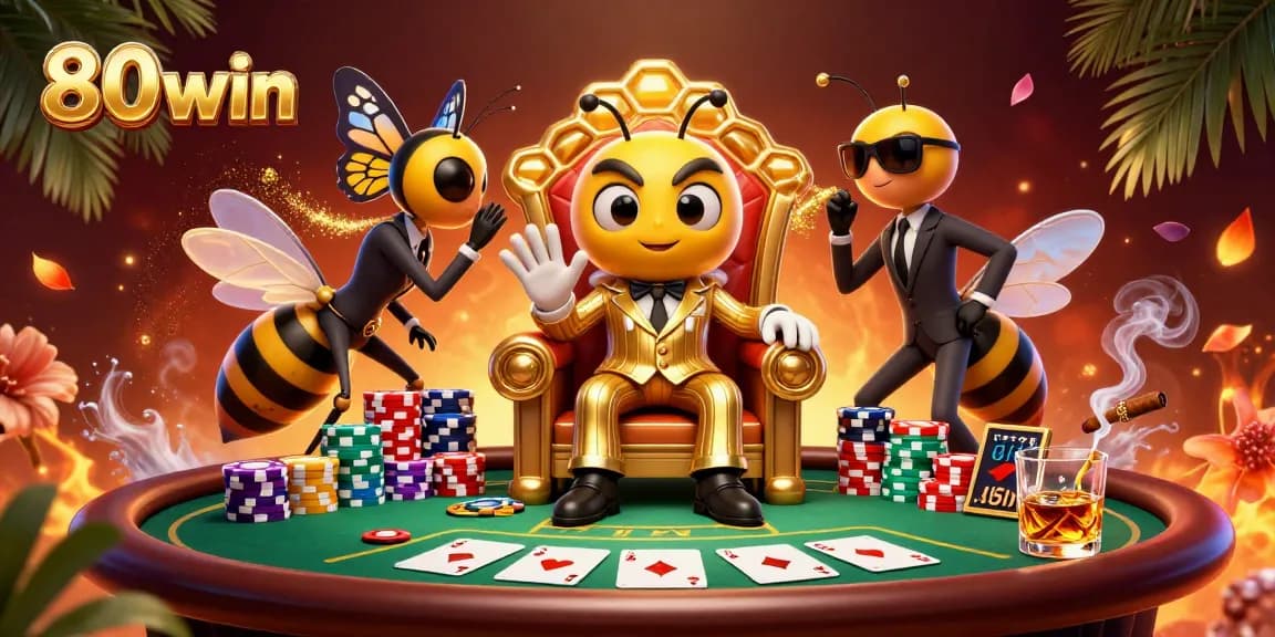 Experience thrilling gameplay at 80win with a vibrant casino scene featuring poker elements.