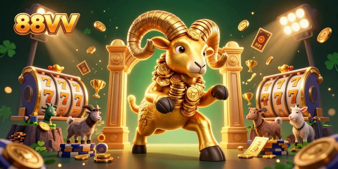 Experience the thrill of slots and jackpots with 88VV's stunning casino illustration.