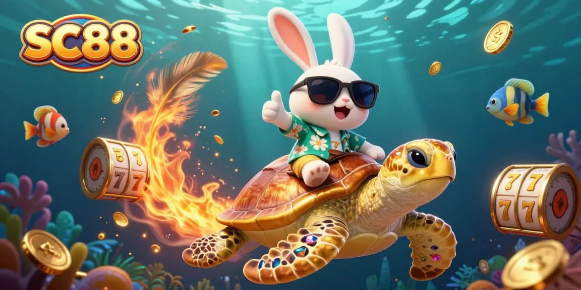 Experience the excitement of SC88 with cartoon characters in a vibrant casino scene featuring lucky symbols and thrilling gameplay.