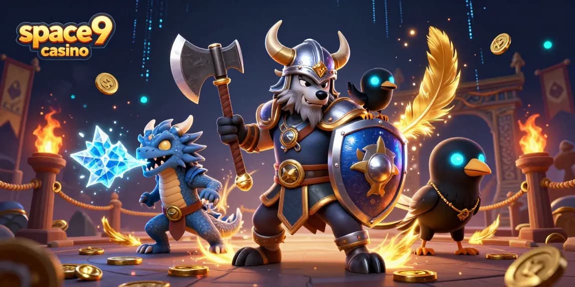 Experience epic gameplay at space9 casino with thrilling characters and vibrant casino elements.