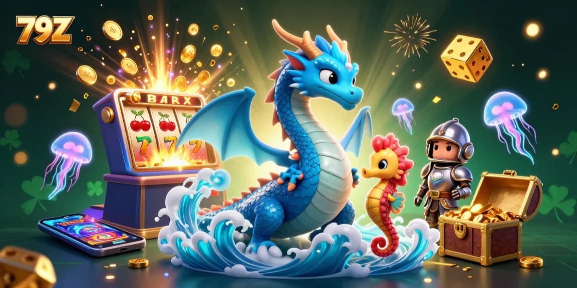 Enjoy thrilling gameplay at 79Z with a wild 3D dragon, seahorse knight, and exciting casino elements!