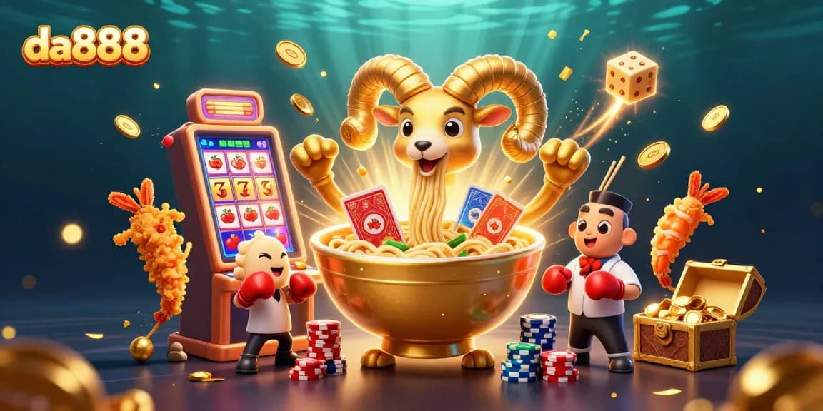 Experience thrilling casino fun with da888's vibrant 3D characters and slot symbols!