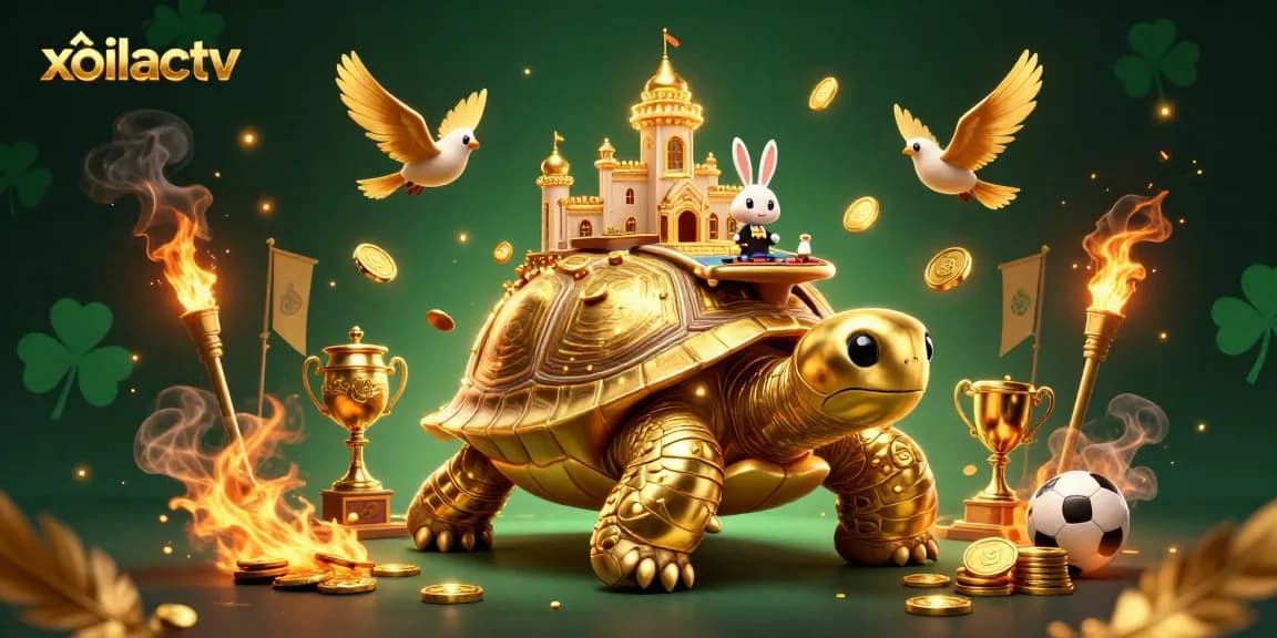 Experience thrilling sports betting with xoilactv featuring a dynamic tortoise casino and energetic rabbit dealer.