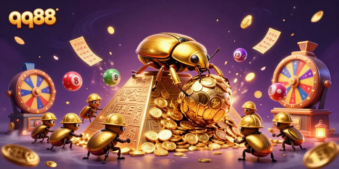 Experience exhilarating gameplay at qq88 with vibrant lottery balls and a sparkling casino atmosphere.
