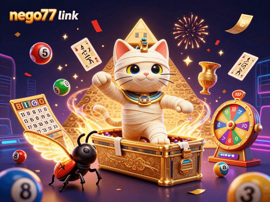 Engage with the thrilling world of gambling at nego77 link featuring a vibrant 3D casino illustration.