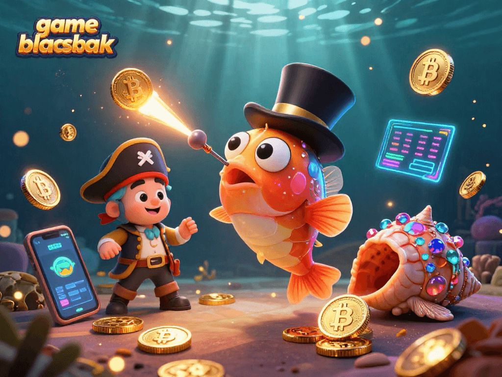 Join the excitement of game blackjack with a pirate shrimp, treasure sea snail, and glowing anglerfish.