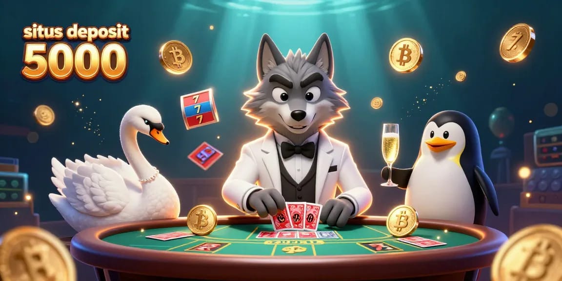 Win big at situs deposit 5000 with thrilling slot reels and jackpot excitement in this vibrant scene.