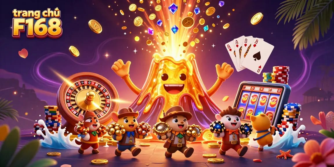 Experience the excitement of trang chủ F168 with vibrant casino elements and treasures.