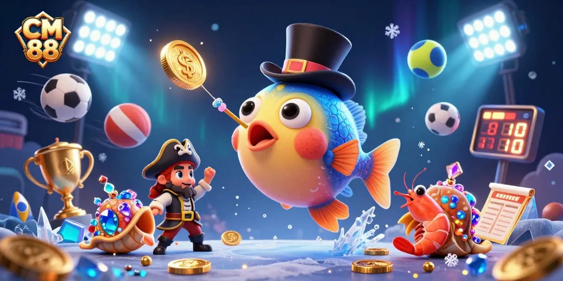 Engage in winning strategies at CM 88, featuring unique characters and vibrant casino elements.