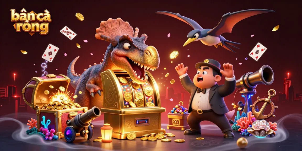 Bắn cá rồng gameplay showcasing a colorful scene with dynamic characters and vibrant casino elements.