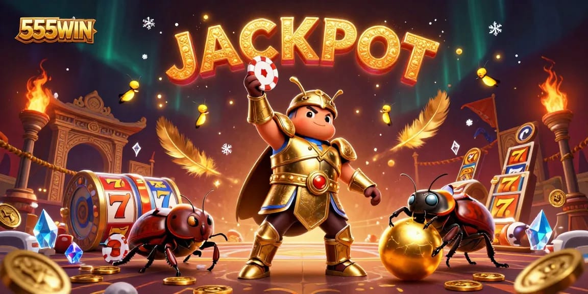 Experience the thrill of 555WIN's action-packed casino adventure with vibrant 3D illustrations.
