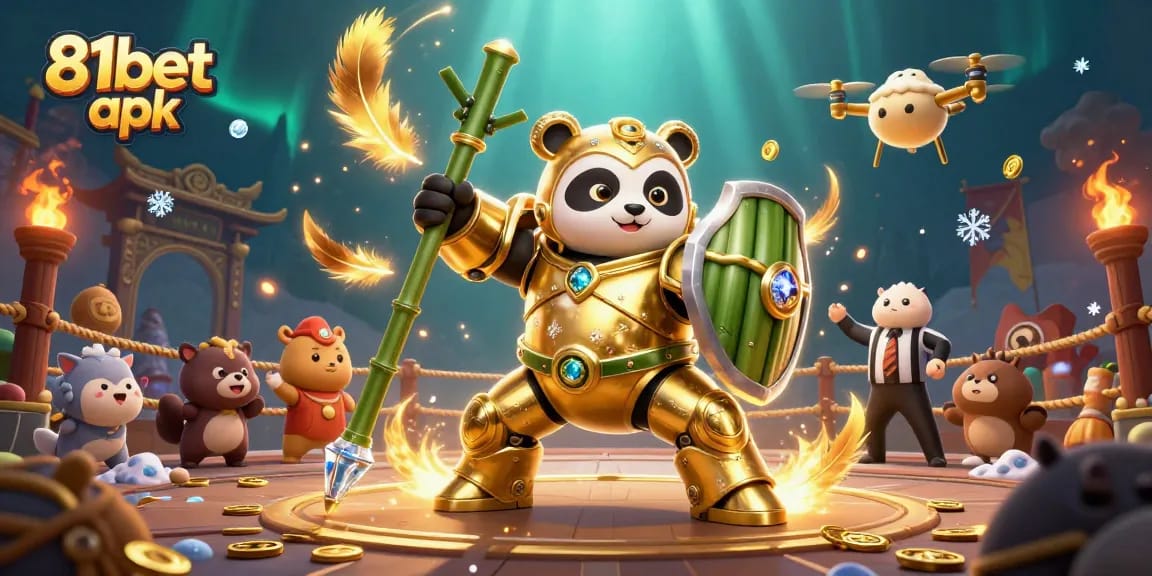 Engage in thrilling gameplay with 81bet apk in a vibrant 3D casino illustration.
