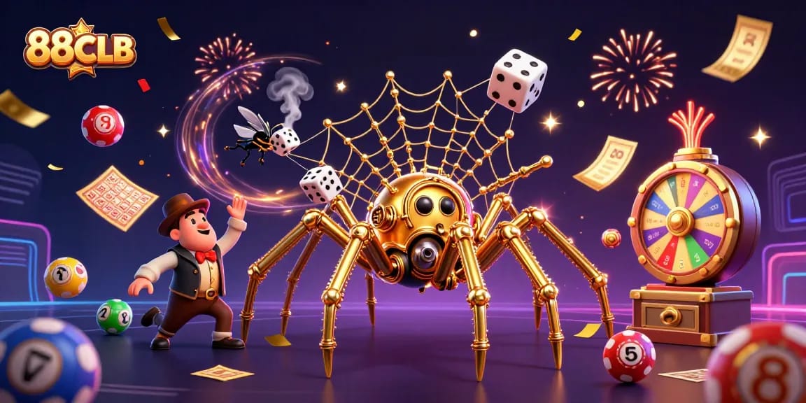 Experience thrilling gaming with 88CLB's dynamic jackpot scene featuring exciting lottery elements.