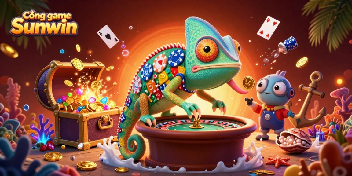 Experience the vibrant thrills of Cổng game Sunwin with captivating casino elements and dynamic treasures.