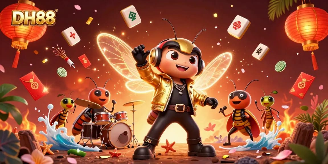 Experience thrilling moments with DH88 as our vibrant cartoon characters celebrate in an exciting casino scene.