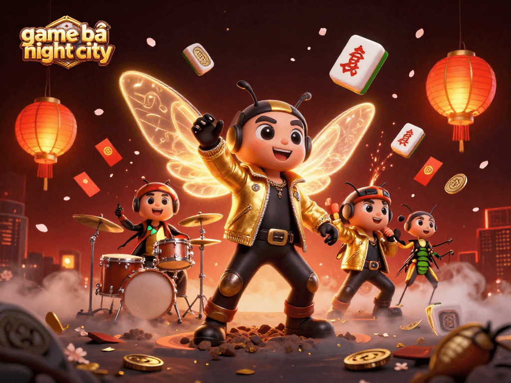Engage with game bài night city through dynamic scenes featuring vibrant characters and casino elements.