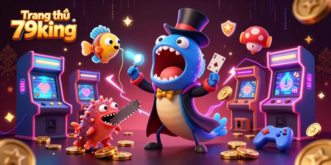 Engaging casino fun awaits at Trang chủ 79king featuring vibrant characters and arcade games.