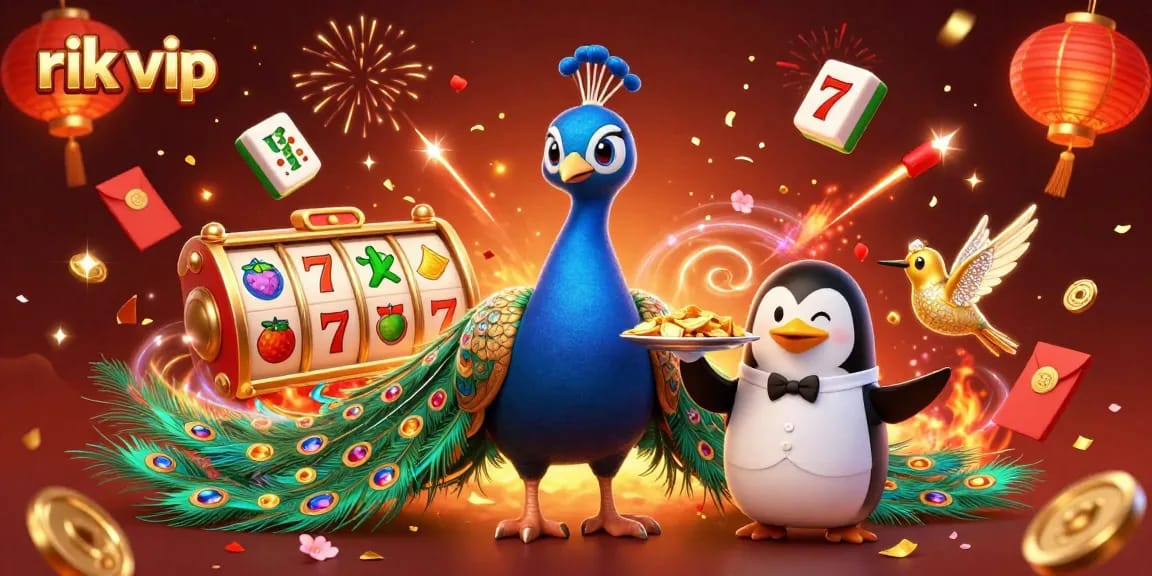 Engage with rik vip in this vibrant scene of slot excitement and casino celebration.