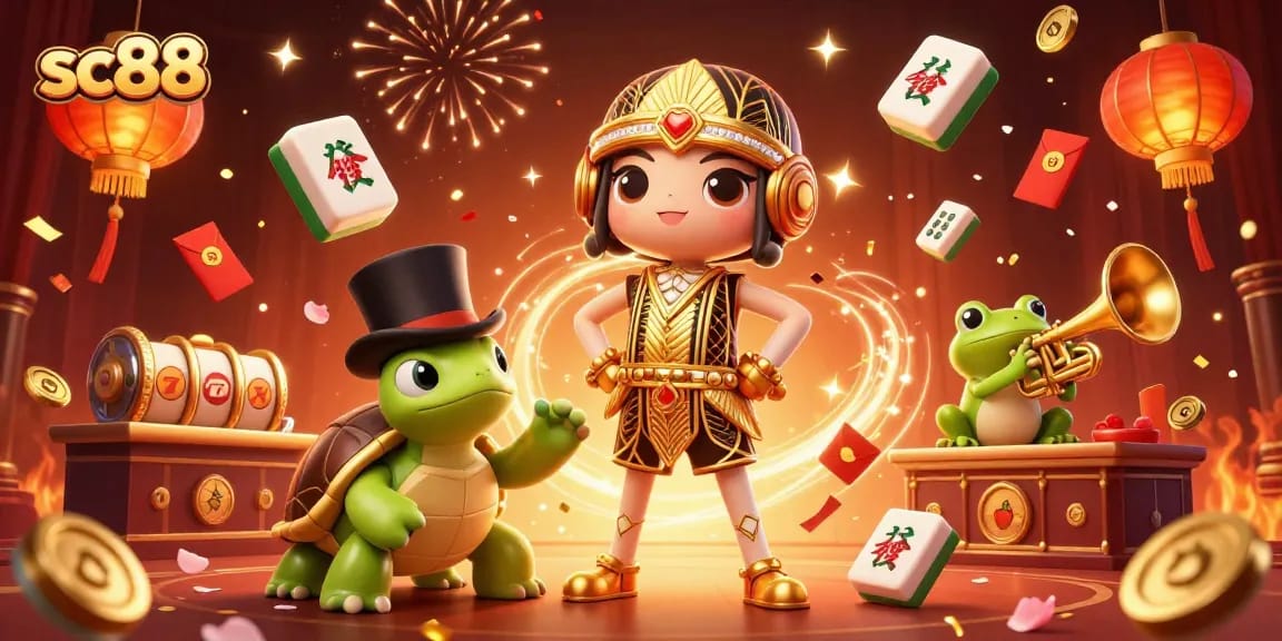 Experience the lively sc88 casino scene with animated characters and vibrant symbols.