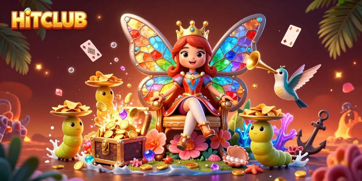 Experience HITCLUB with a vibrant 3D illustration of games, characters, and excitement.